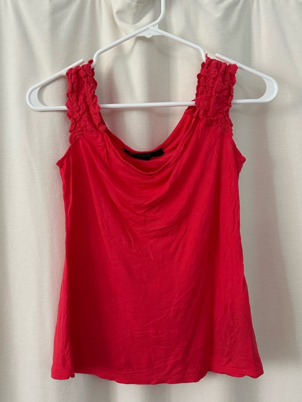 Guess Salmon off the shoulder top